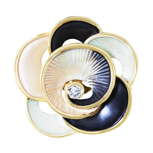 ENAMELLED FLOWER MAGNETIC PIN - SW2468B792 for wholesale by AMORINO SRL