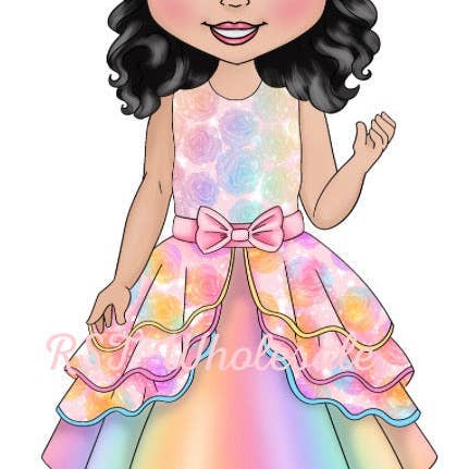 RST Prints - Wholesale Doll - Kids - UV DTF - Birthday Dolly (Hair down & Brown Eyes)