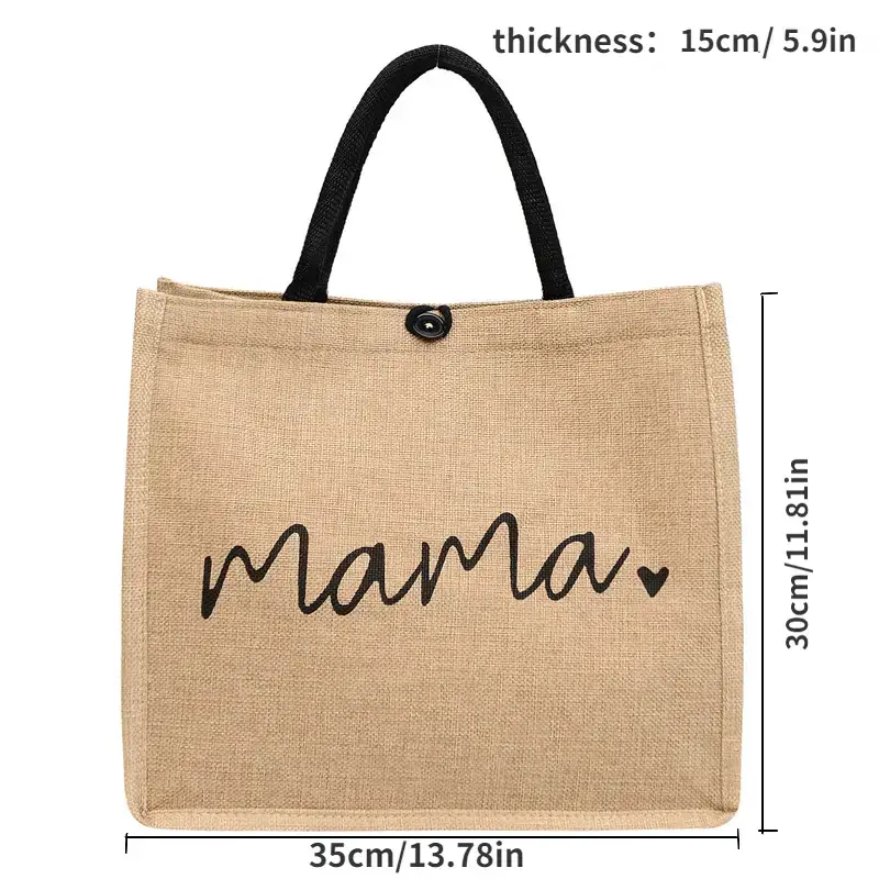 Magnifique Hearts - Wholesale Tote Bag - Unisex - Mama Jute Canvas Tote Bag – Durable & Multi-Use Gift for Mom2