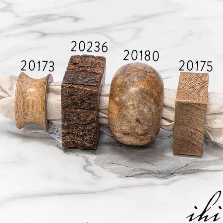 India Handicrafts Inc - Vente Rond de serviette - Anneau de serviette carré en bois de manguier5