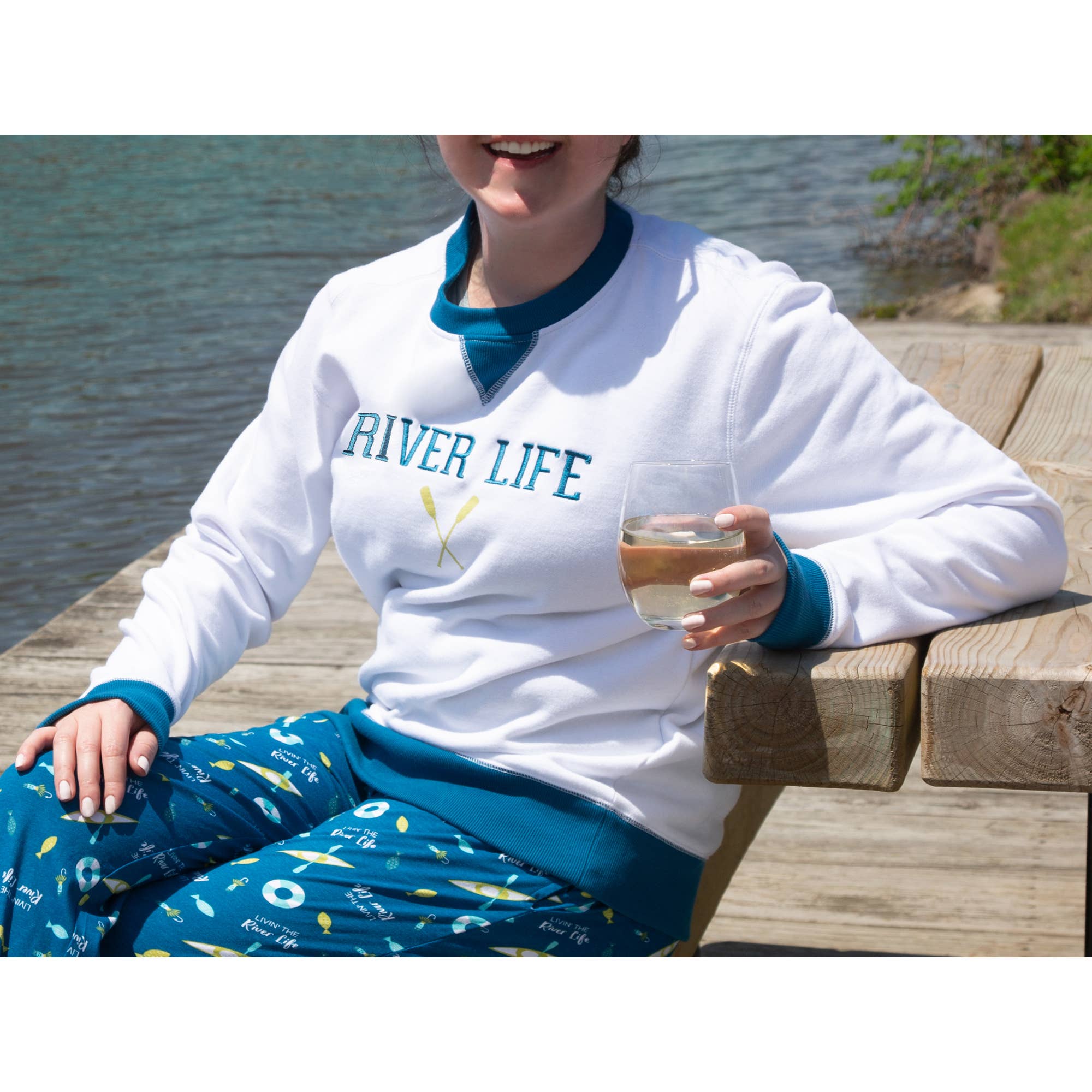 Pavilion - Wholesale Graphic Sweatshirt - Women's - River Life - 2XL White Unisex Crewneck Sweatshirt9