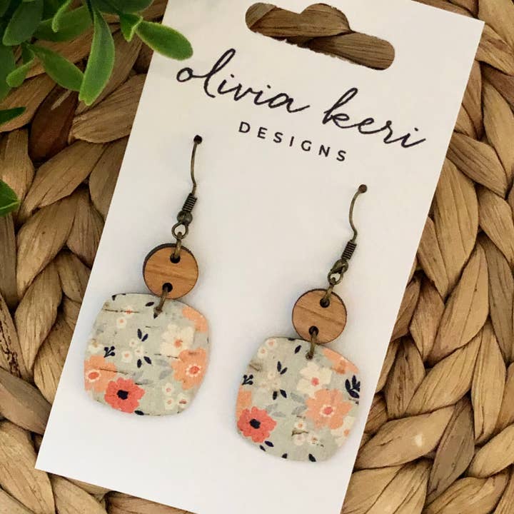 Olivia Keri Designs - Wholesale Dangle Earrings - Nora - Grey Fall Floral1