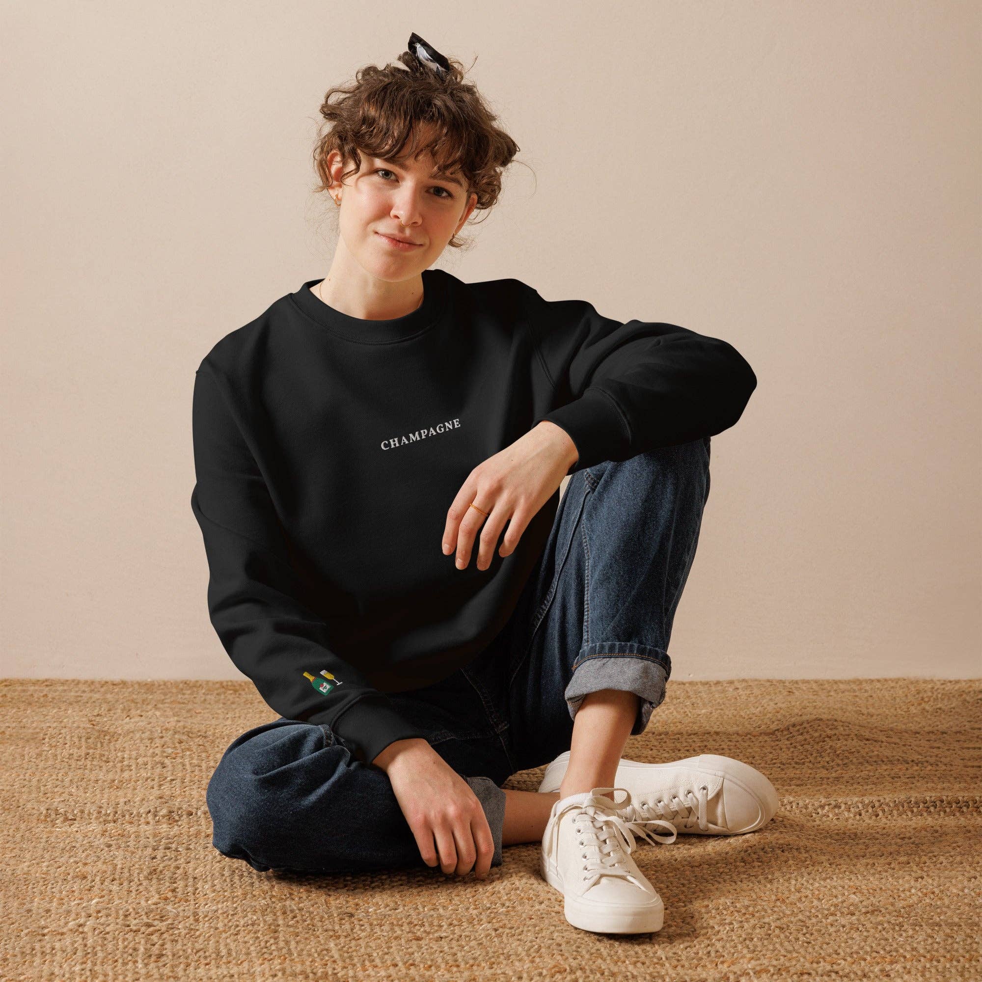 The Refined Spirit - Wholesale Sweatshirt - Unisex - Champagne - Organic Sweatshirt4