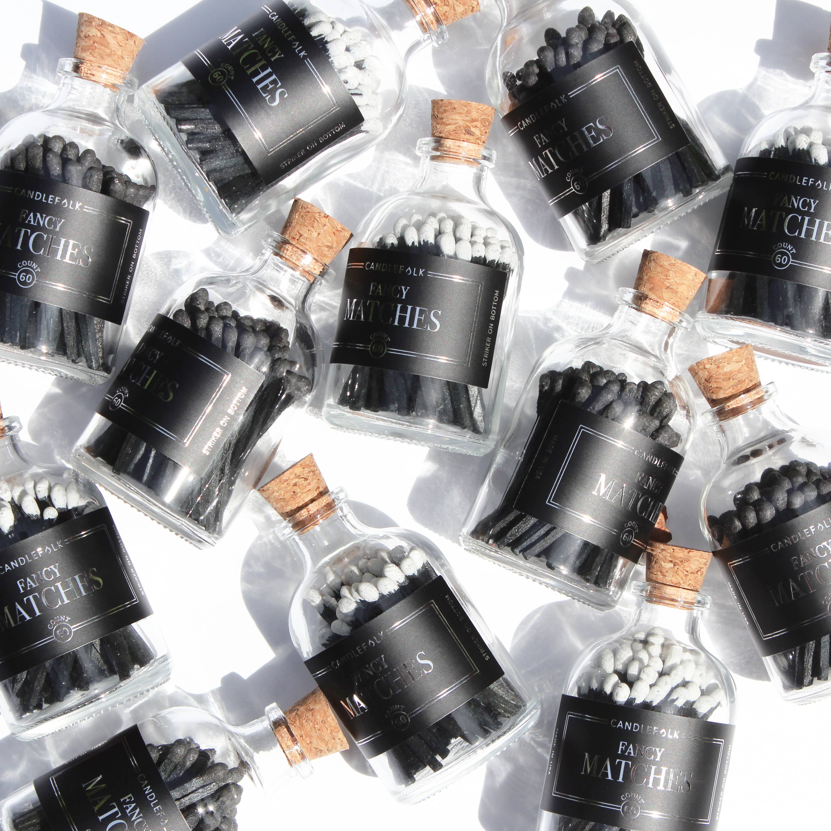 Candlefolk - Vente Allumettes - Allumettes noires dans flacon d'apothicaire1