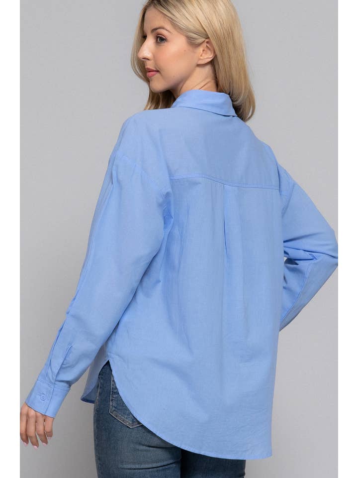 Active Basic | Active USA - Wholesale Button Down Shirt - Women's - Long Sleeve Woven Shirt2