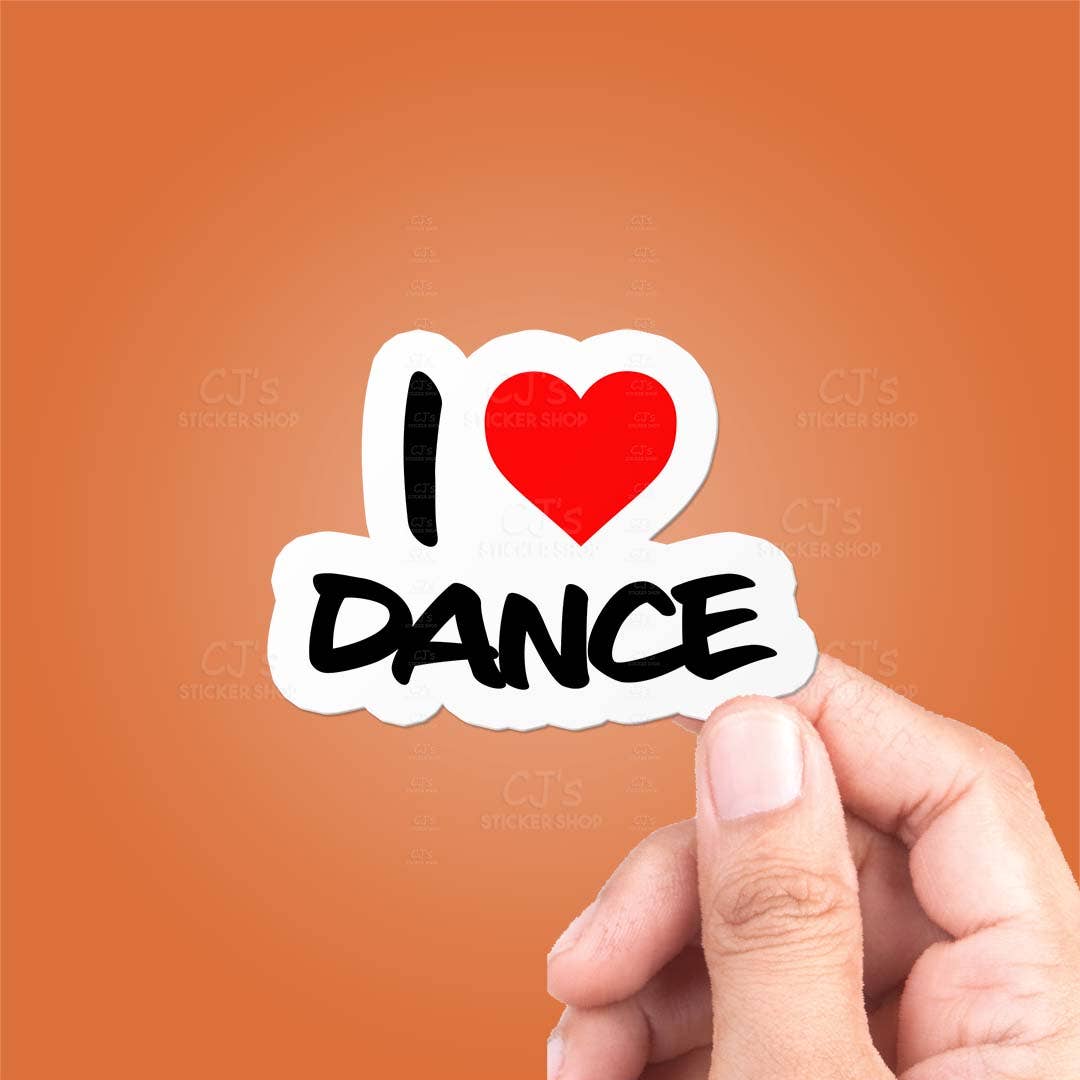 CJ's Sticker Shop - Wholesale Sticker - I Love Dance Sticker Vinylsticker