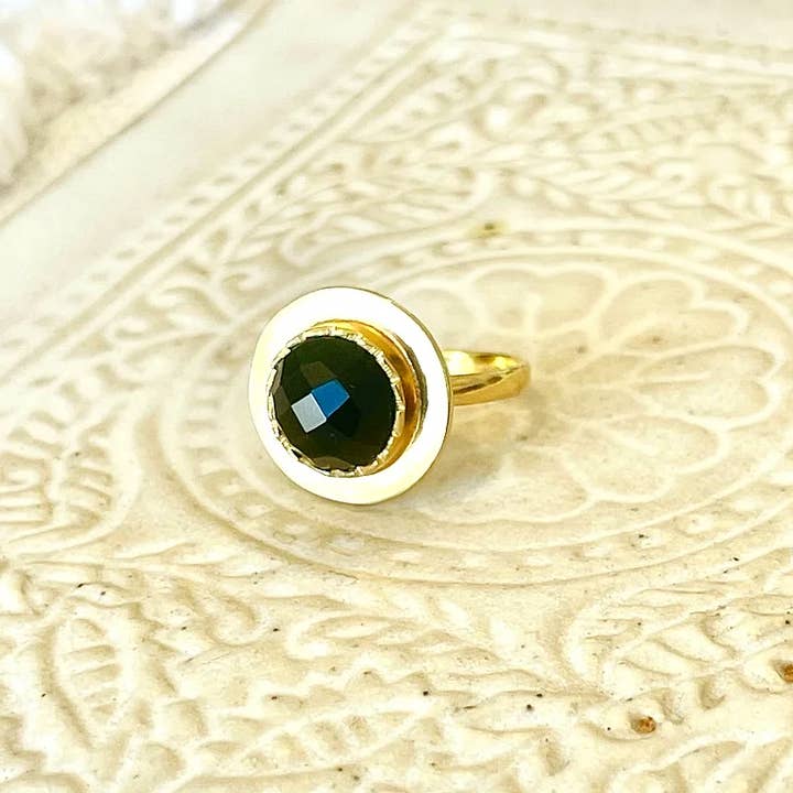 Anillo Bloom Black Onyx para venta al por mayor de Chandra Collections