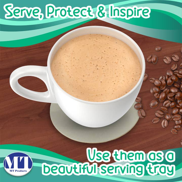 MT Products - Wholesale Disposable Coasters - MT Products White Blank Paper Coasters 4" - Cup Coaster8