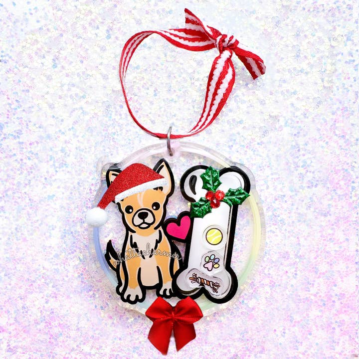 Chihuahua Christmas Ornament, Tan for wholesale by WhattaCharmer