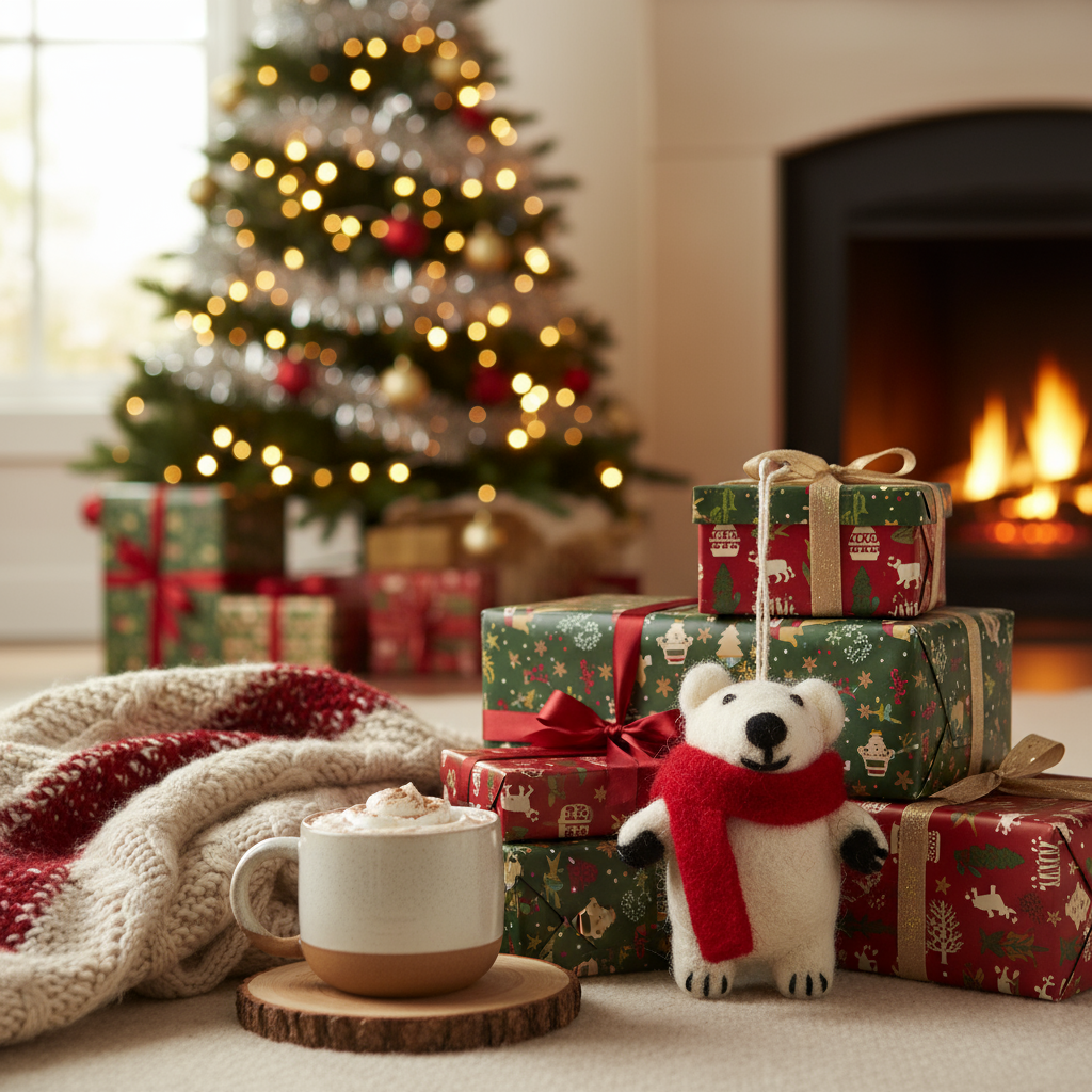 Felt So Good – wholesale Ornament – Hanging Felt Pedro Polar Bear Handmade Felt Decoration3