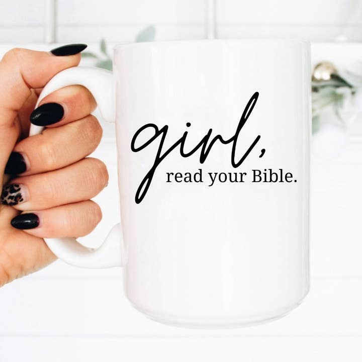 Tazza da caffè da 15oz, Bibbia, Gesù, Cristiano, Leggi la tua Bibbia per la vendita all'ingrosso da parte di Boho Sips