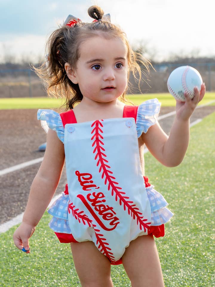 Menina Bebé Ruffle Bubble - Home Run Honey por atacado de Sugar Bee Clothing