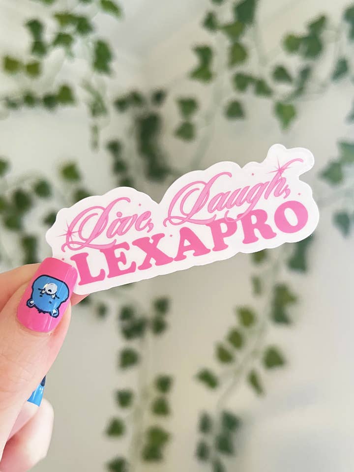 Live, skratt, Lexapro klistermärke för wholesale av Melting Hearts Co