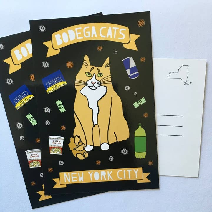 New York City Bodega Cat Postcard - Orange Cat for wholesale by Made by Nilina