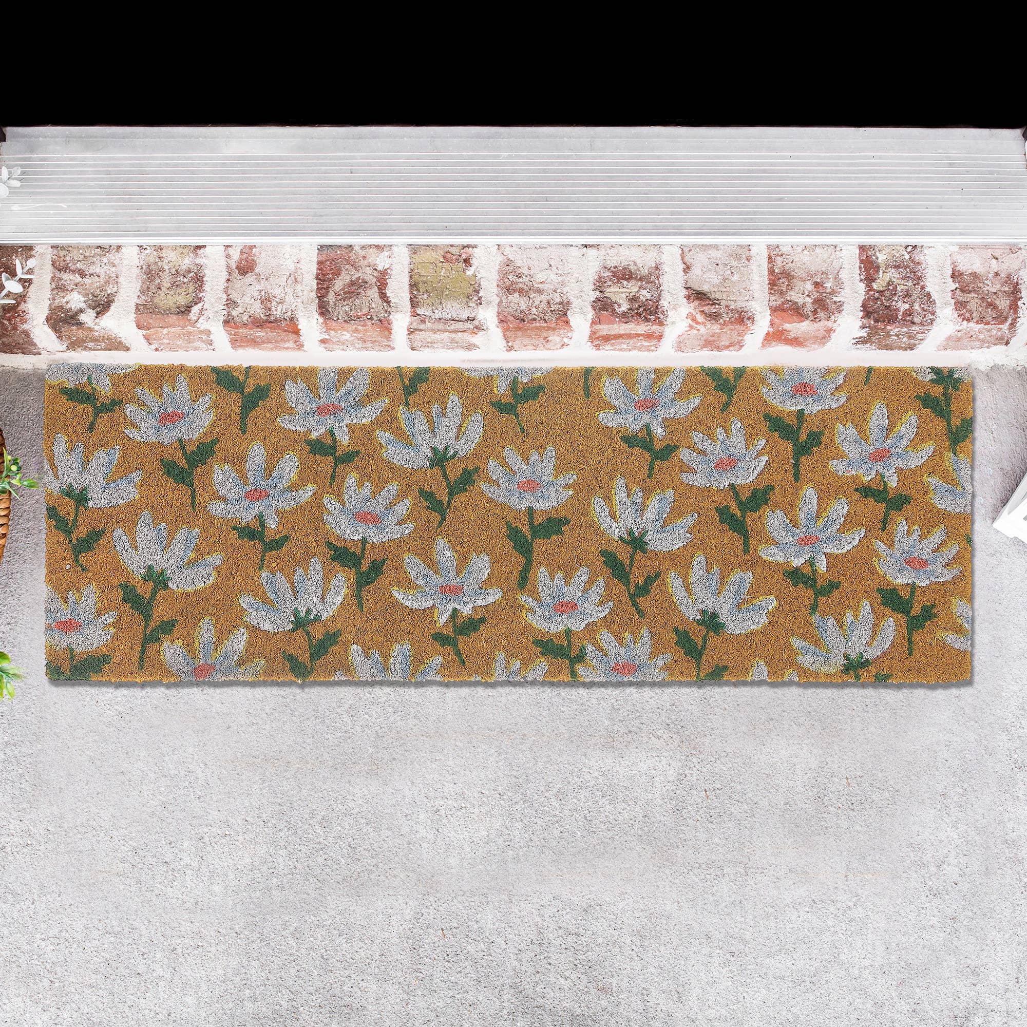 Multi Coir Door Mat Shasta Daisy 10"X30" for wholesale on Faire1