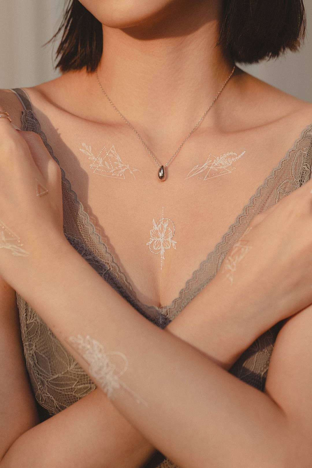 PAPERSELF - Wholesale Temporary Tattoo - Geometric Flowers 2 Temporary Tattoos Stickers3