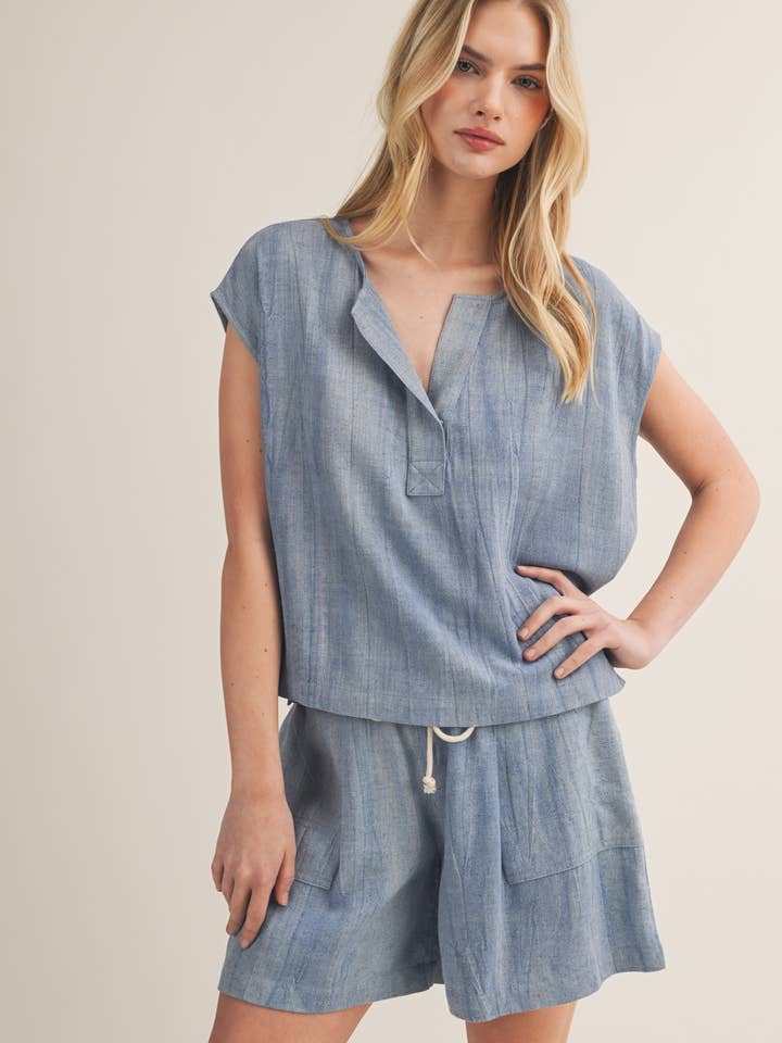 WASHED-LOOK BOX FIT TOP for wholesale by Mustard Seed