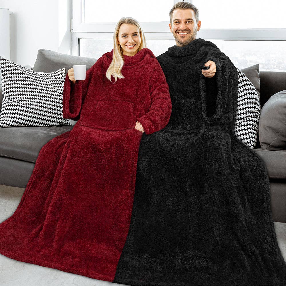 Pavilia - Wholesale Throw Blanket - Sherpa Fluffy Blanket with Sleeves11