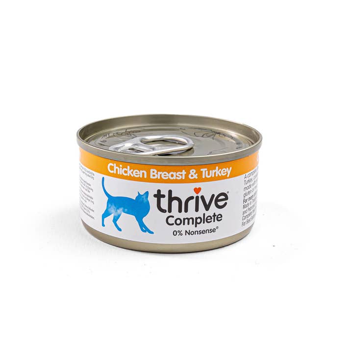 PetGiftz LLC - Vente Nourriture – chat - Nourriture Thrive pour chats avec poitrine de poulet et dinde, paquet de 12 (2,65 oz)