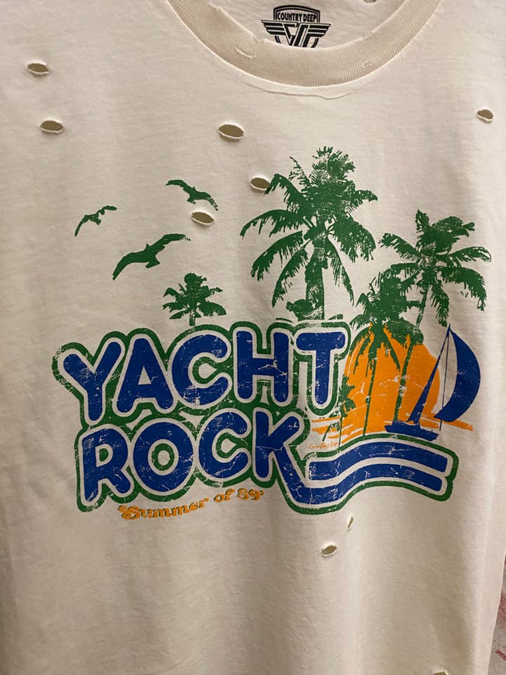 Country Deep Apparel - Wholesale Screen Printed T-Shirt - Unisex - Yacht Rock Summer of 89 distressed vintage T shirt5