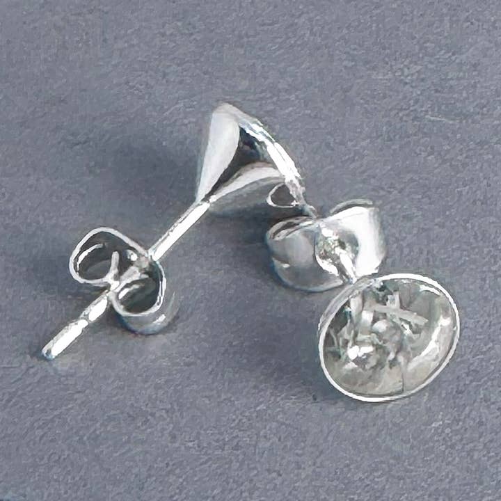 Sparkly Stud Earrings in Sterling Silver 'Atomic' Collection for wholesale by Factory Floor Jewels