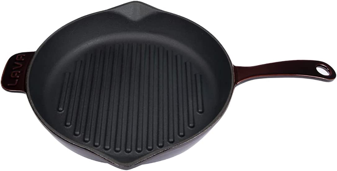 Biggbrands - Vente Poêles en fonte - Poêle à griller LAVA Premium en fonte 28 cm6