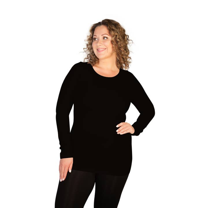 Skinnytees - Wholesale T-Shirt - Women's - Plus Long Sleeve Crew Neck