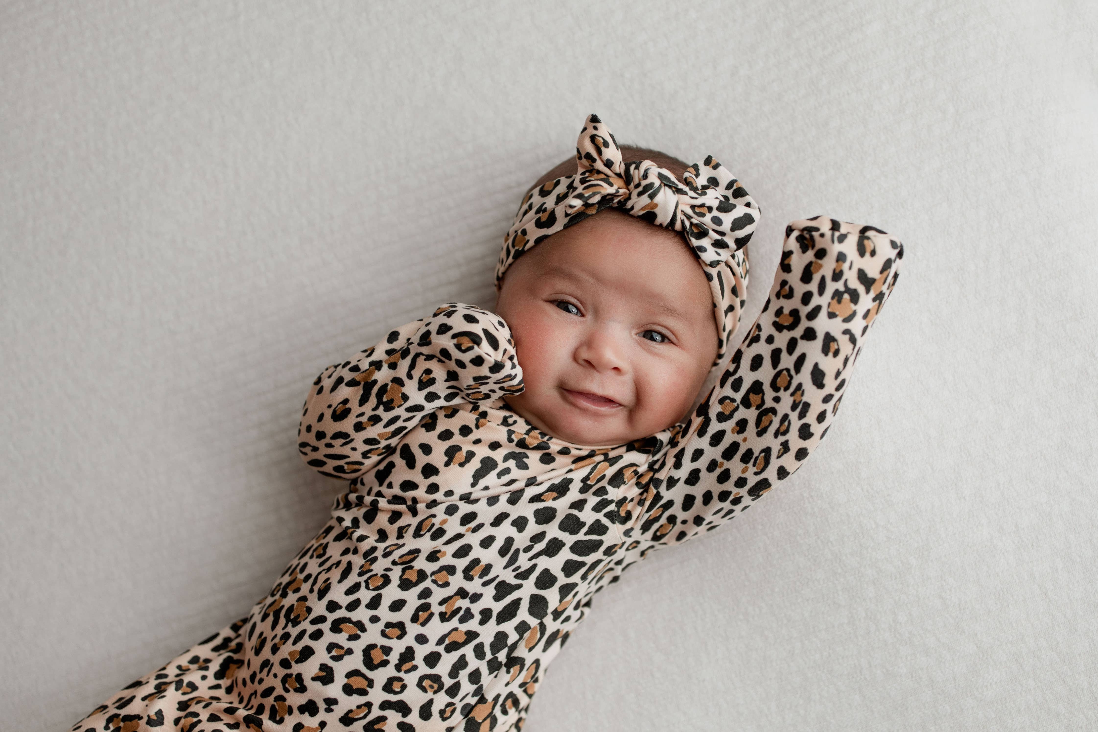 Three Little Tots - Wholesale Babygown - Baby - Leopard Knotted Gown4