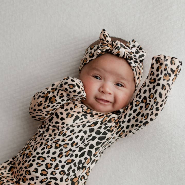 Three Little Tots - Wholesale Babygown - Baby - Leopard Knotted Gown4