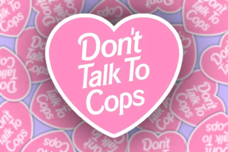 Pretty Toxic Stickers - Wholesale Sticker - ACAB Sticker - Don’t Talk to Cops - Pink Heart Decal0