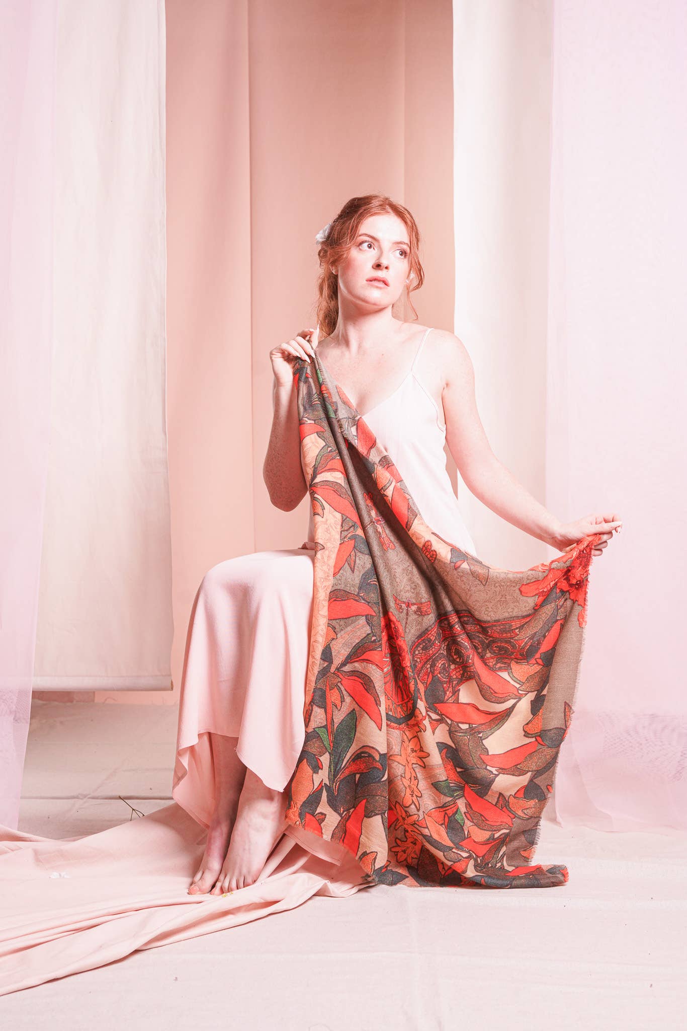 BROKANTE - Wholesale Scarf - Women's - Printed cashmere square 90x90cm ECLAT0