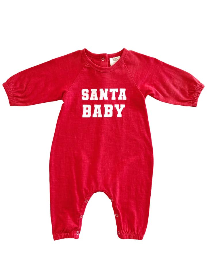 SIIX Collection - Wholesale Jumpsuit - Baby - Santa Baby / Organic Long Sleeve Jumpsuit