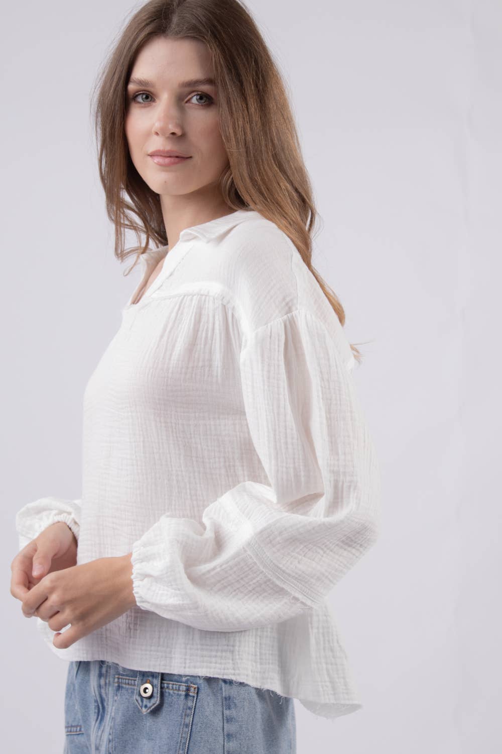 VERY J – Blusa - Mulher por atacado – NT11416 - Camisola de tecido de algodão de grandes dimensões12