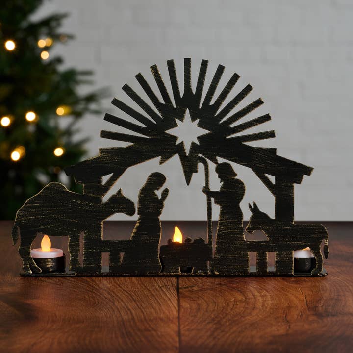 Iron Nativity Candleholder for wholesale by Ten Thousand Villages