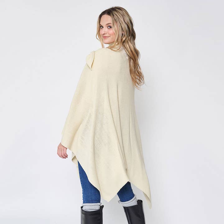 Fashion City - Wholesale Poncho - Women's - Solid Ruana with Shoulder Strap