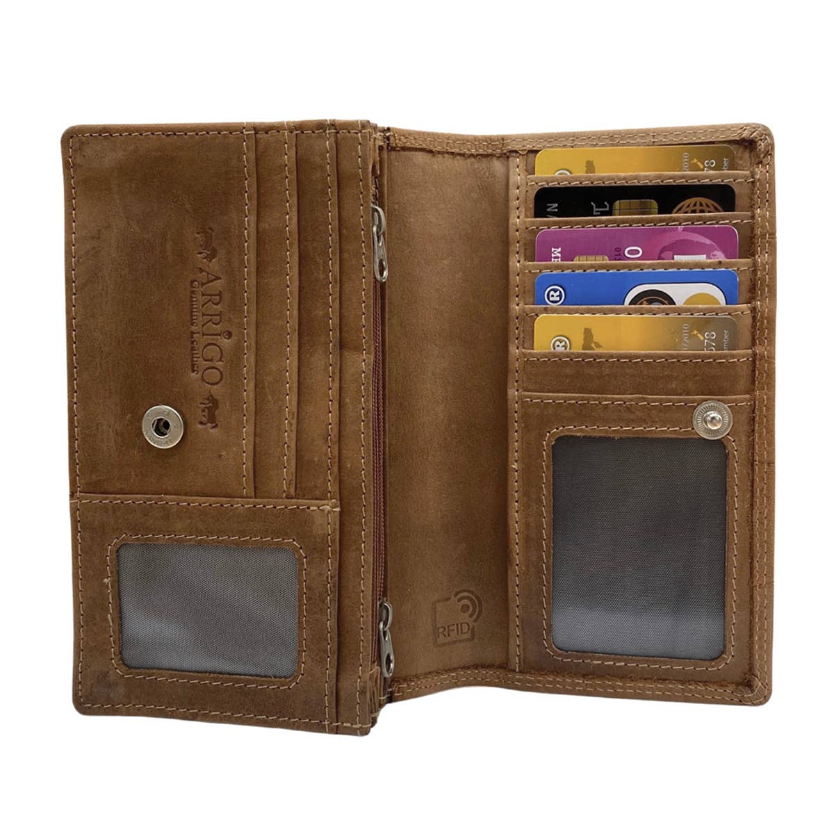 Arrigo - Wholesale Wallet - Women's - Ladies wallet Leather Harmonica - RFID - Croco Print18