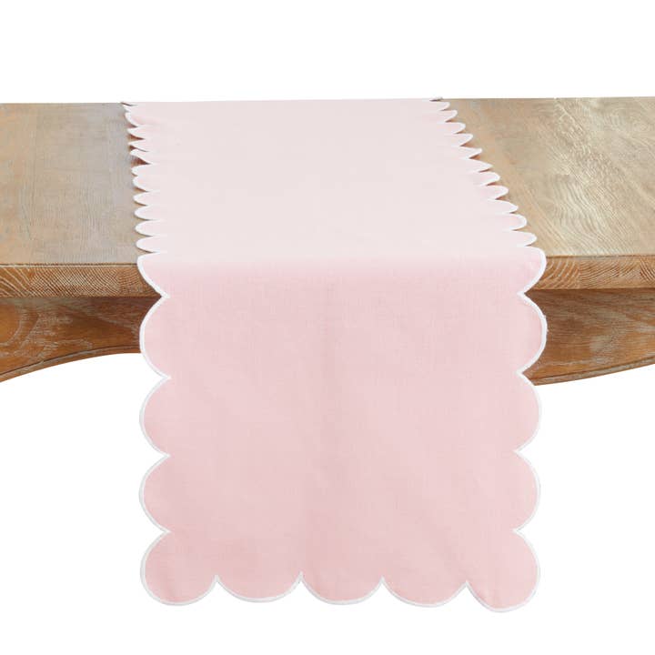 Saro Lifestyle - Wholesale Table runner - Cotton Scalloped Table Runner4