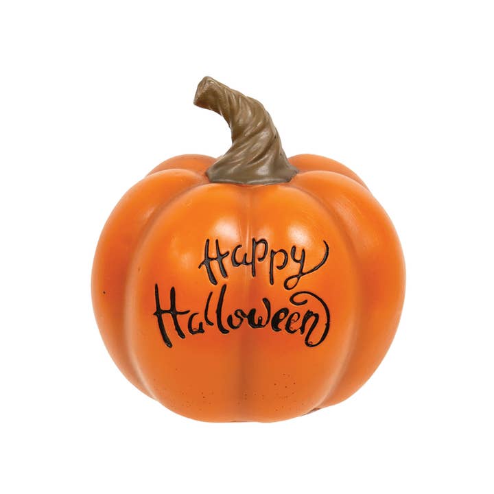 Bright Ideas - Wholesale Decorative Tabletop Object - Happy Halloween Resin Pumpkin