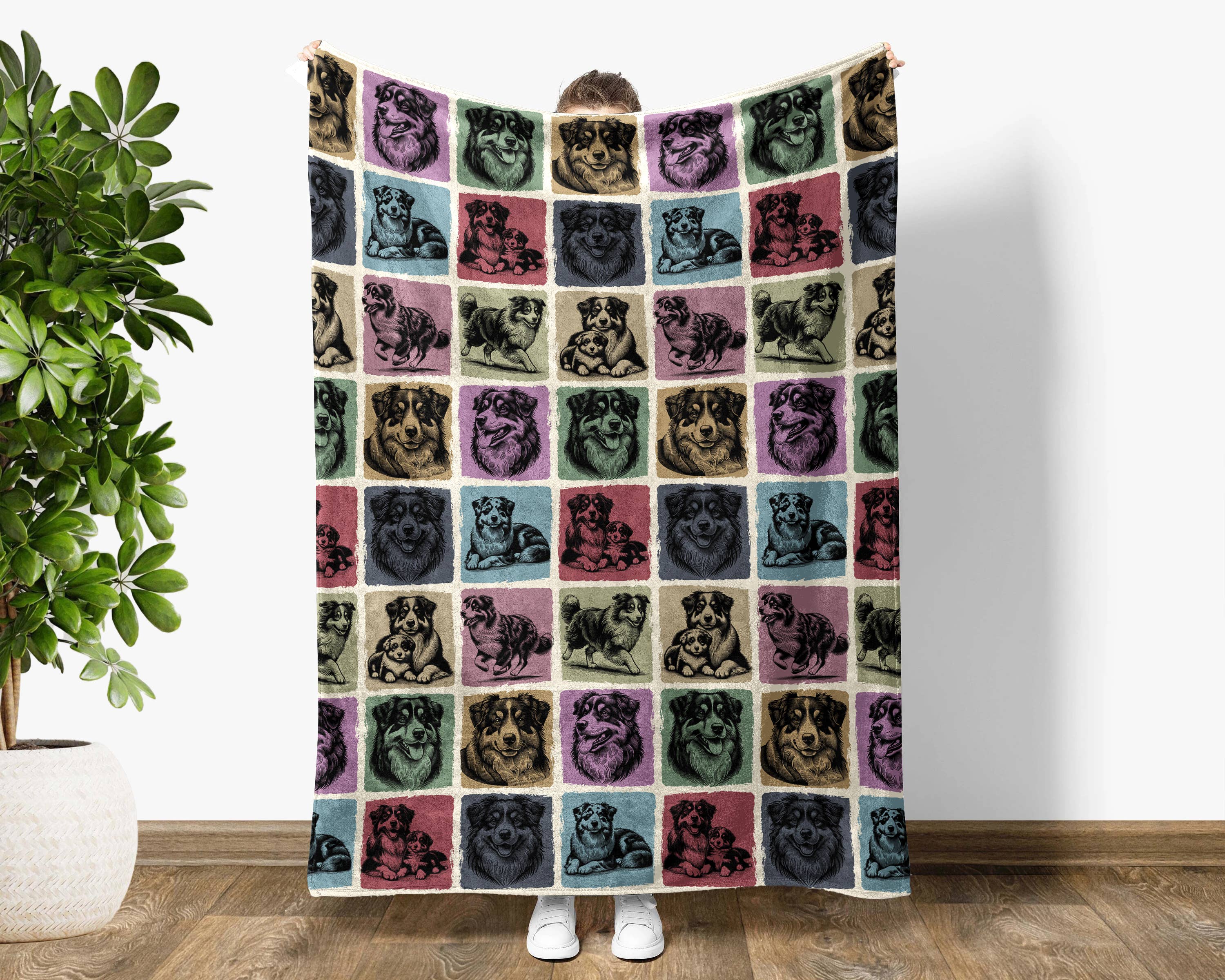 Vivtrek - Wholesale Throw Blanket - Vintage Dog Blanket, Retro Cozy Puppy Lover Throw