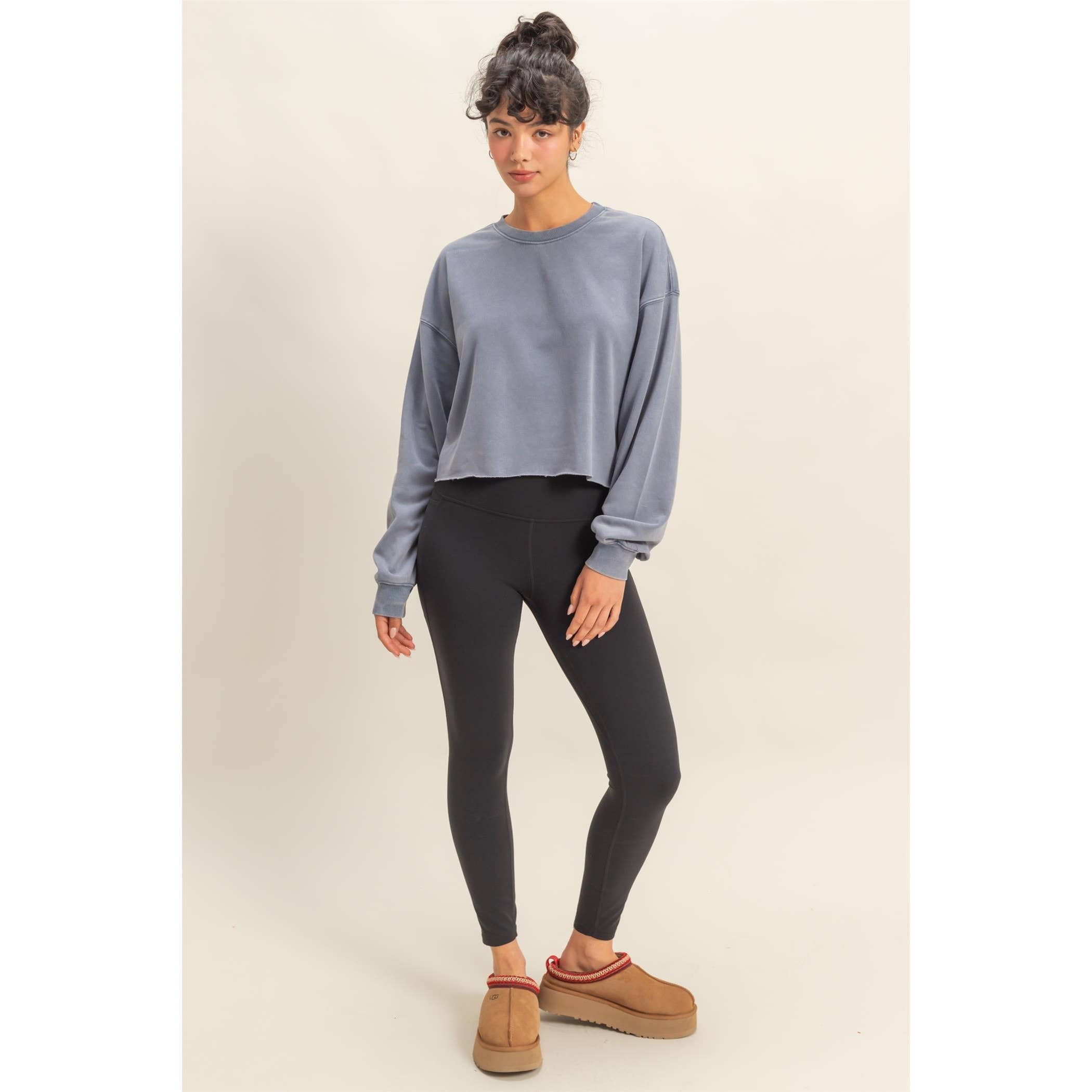 HYFVE - Wholesale Sweatshirt - Women's - Cropped Crewneck Sweatshirt With Oversized Sleeves22