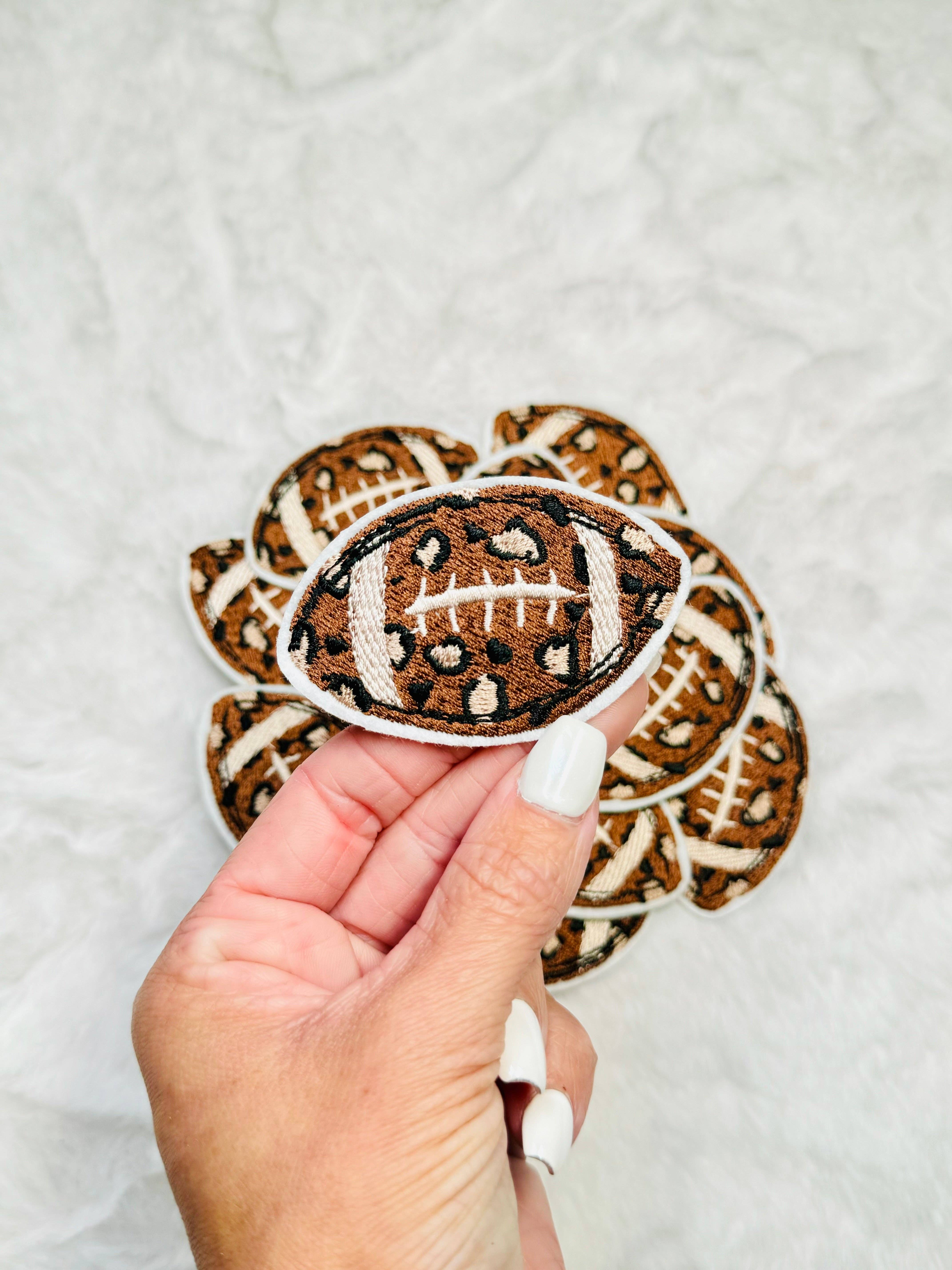 Magen Made Designs - Wholesale Patch - Leopard Football Embroidered Patch1