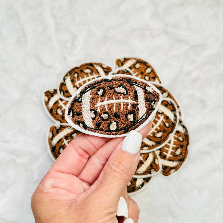 Magen Made Designs - Wholesale Patch - Leopard Football Embroidered Patch1