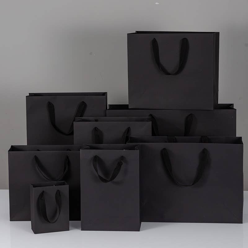 ByHome - Wholesale Gift Bag - All Black Cotton Handle Paper Gift Bag w/ free tissue6