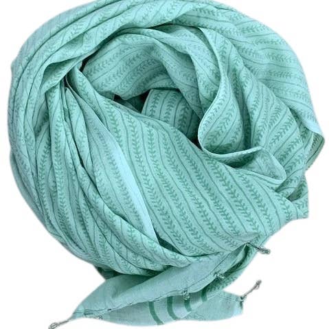 Light Sage Green Cotton Voile Scarf / Shawl or Sarong for wholesale by Asia West