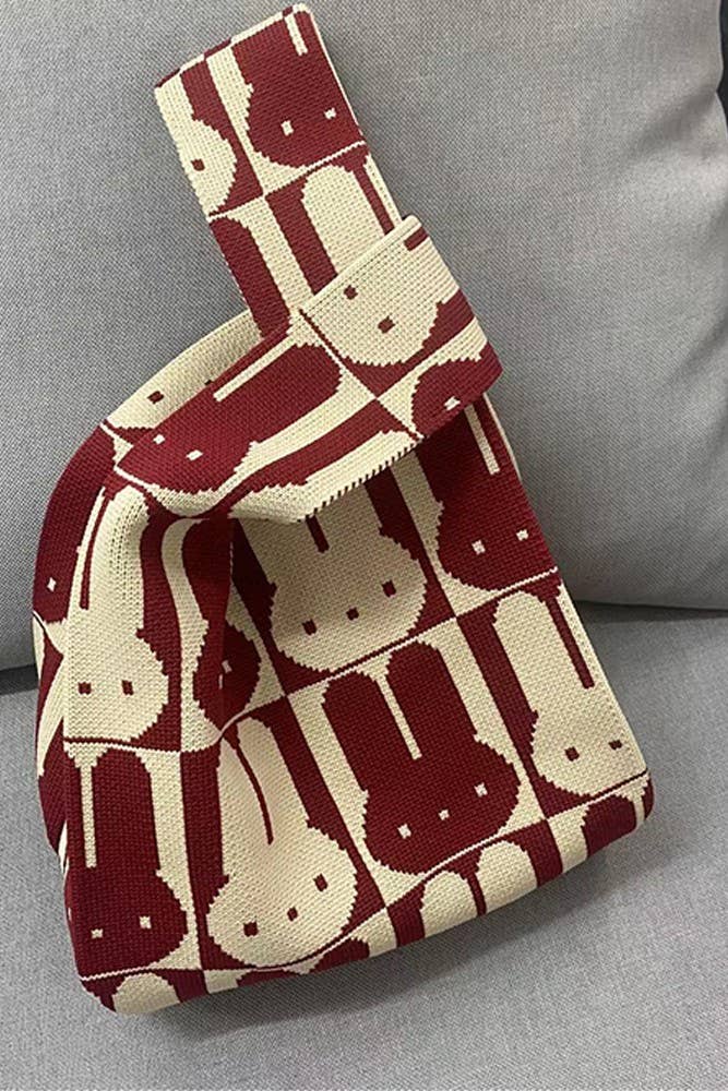 UNISHE – Saco de mercearia/compras por atacado – Sacos de compras Bunny Knit MOQ 10pcs ZK11354