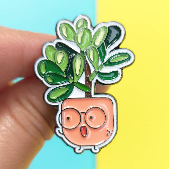 Crassula Ovata Soft Enamel Pin for wholesale by Home by Faith