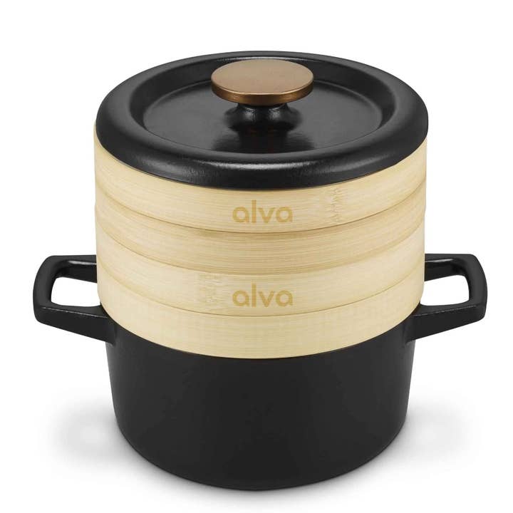 Alva Cookware - Wholesale Cast Iron Skillet - Cocotte with Steamer Inserts — 2.5 QT