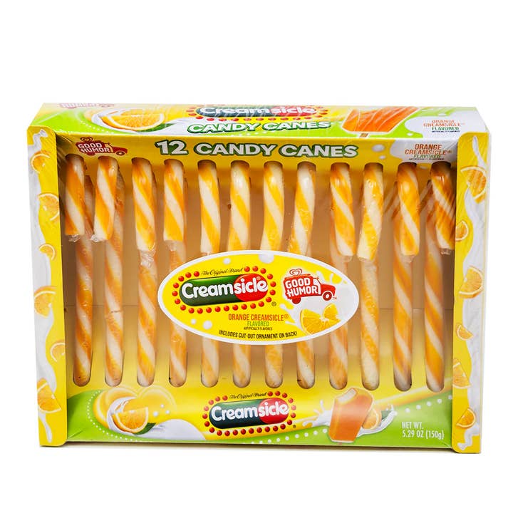 I Got Your Candy - Wholesale Hard Candy - Creamsicle Orange Flavored Candy Canes 5.29oz - 12ct