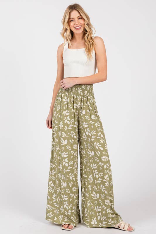 Final Touch - Wholesale Pants - Women's - Wide Smock Waist Wide Leg Pants - VNP70263B54