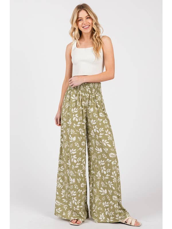 Final Touch - Wholesale Pants - Women's - Wide Smock Waist Wide Leg Pants - VNP70263B54